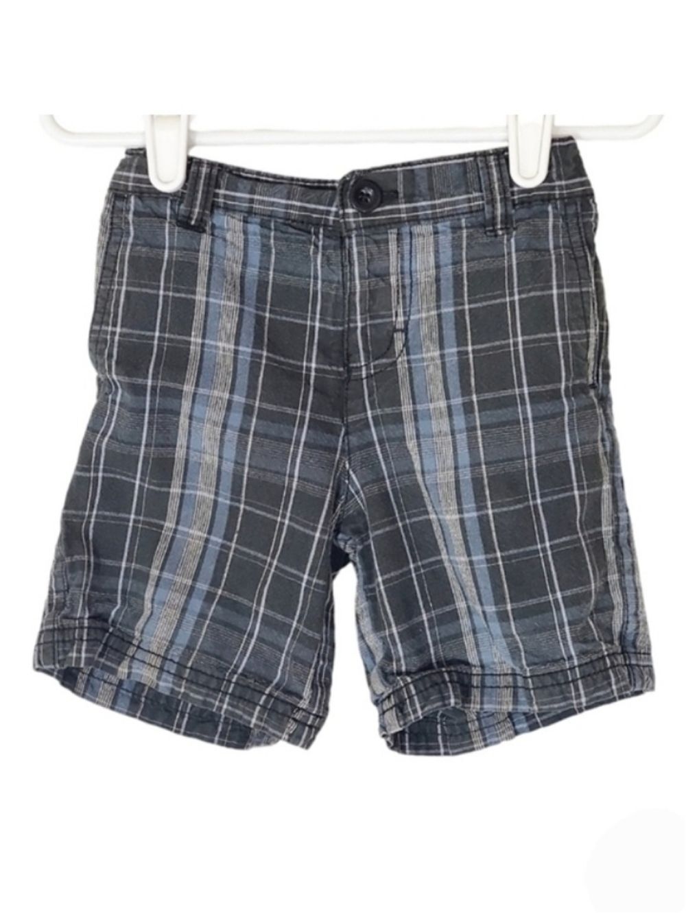 K1265 * Dickies Boys Plaid Shorts Black/Gray Blue Size 18M